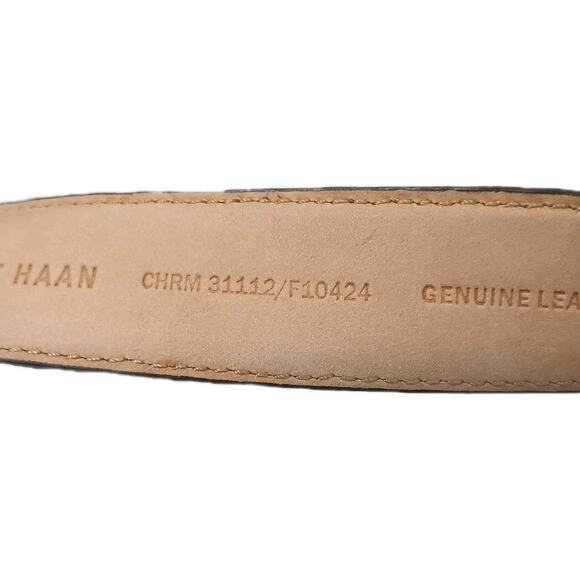 Cole Haan Men's Woven Leather Belt Brown 36 / 90 Intricate Luxury Weave Preppy - Picture 9 of 11